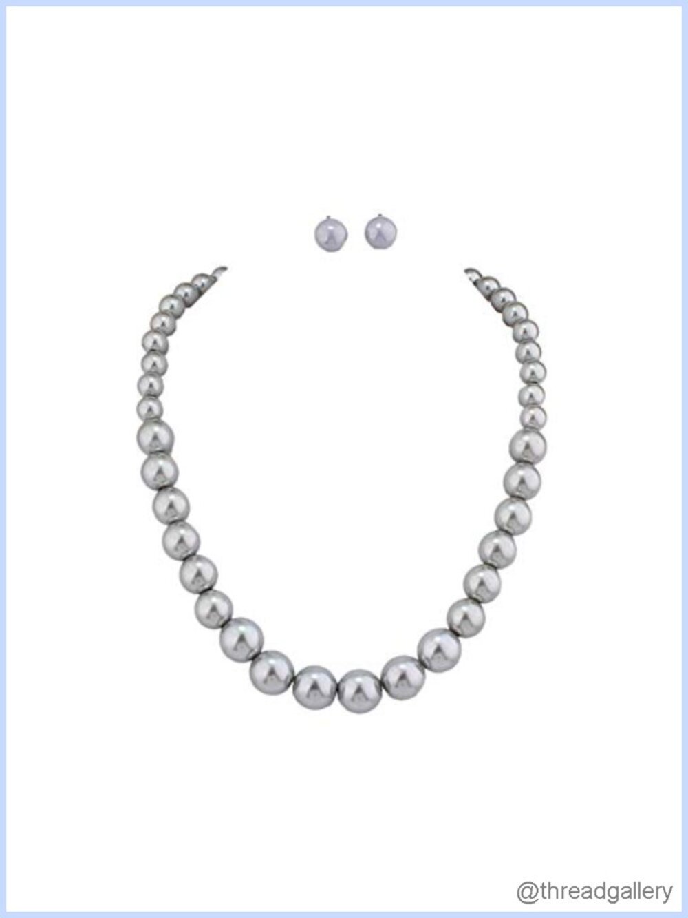 Faux Pearl Statement Necklace Clip On Earrings Set Bridal Wedding